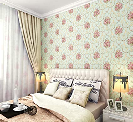 Eurotex Floral Design,Green, Peel and Stick Wallpaper, Self Adhesive Wallpaper - (45cm x 300cm)