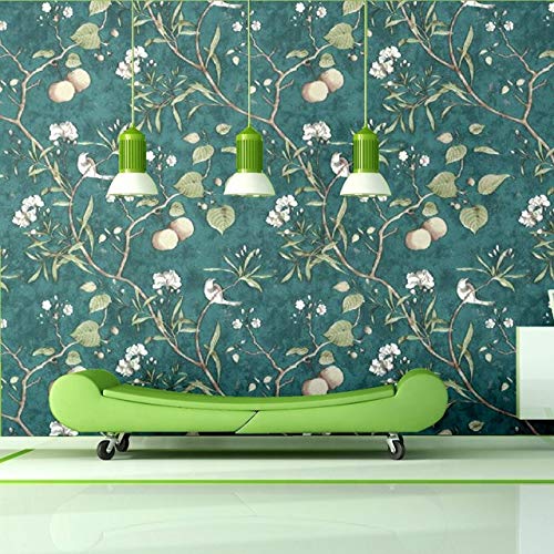 Eurotex Floral Design, Green Cherry, Peel and Stick, Self Adhesive Wallpaper - (45 cm x 300cm)