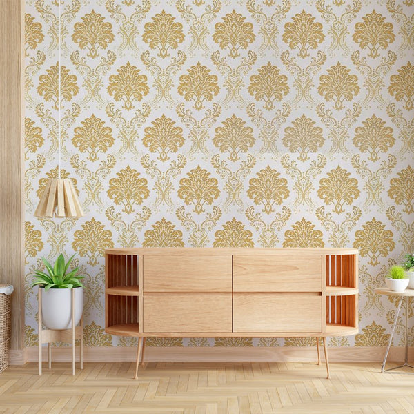 Eurotex Damask Design, Peel and Stick Wallpaper, Self Adhesive Wallpaper Rolls - (45cm x 300cm)