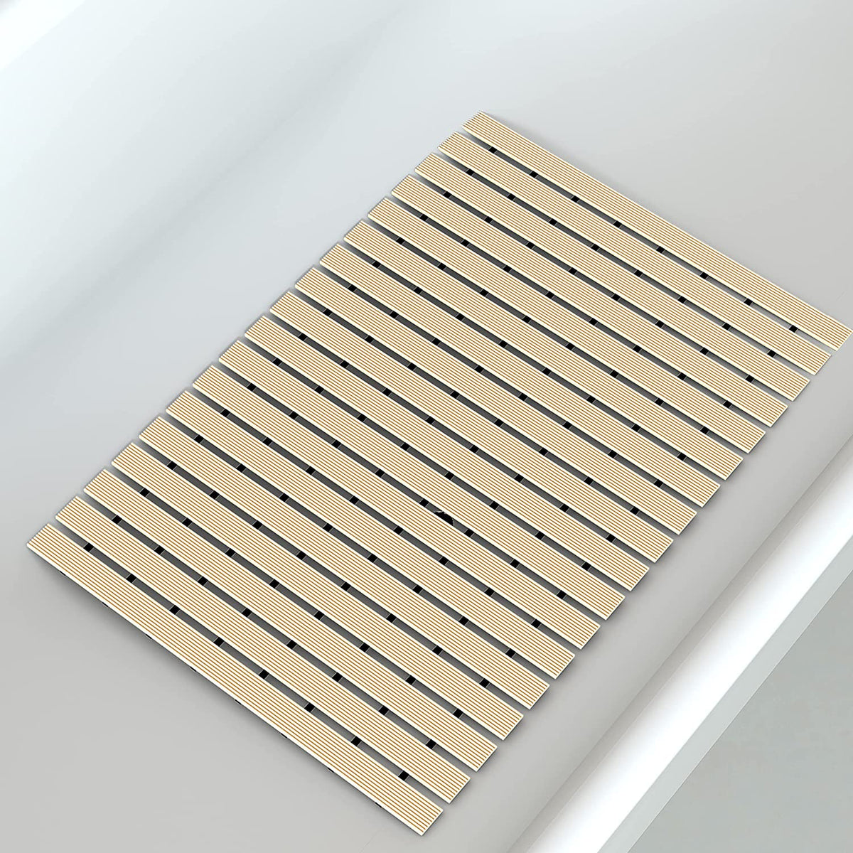 Eurotex Anti Slip Shower Mat for Bath, Kitchen, Pool and Wet Area, Anti Slip Bathroom Floor Mat (Beige, 43x61 cm)