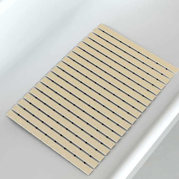Eurotex Anti Slip Shower Mat for Bath, Kitchen, Pool and Wet Area, Anti Slip Bathroom Floor Mat (Beige, 43x61 cm)