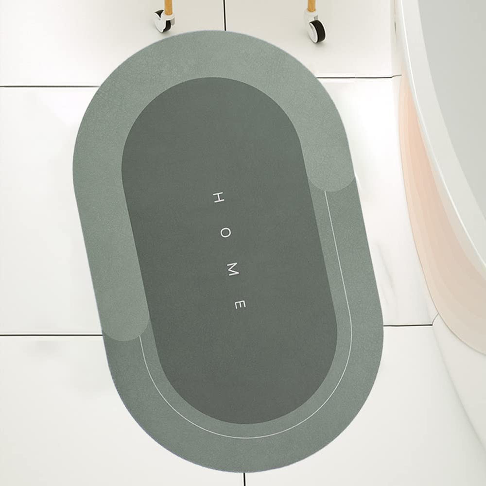 Eurotex Bath Mat Rug Super Absorbent Quick Dry Non Slip Mat (Diatomeous Earth, 40cm x 60cm, Green) My Store