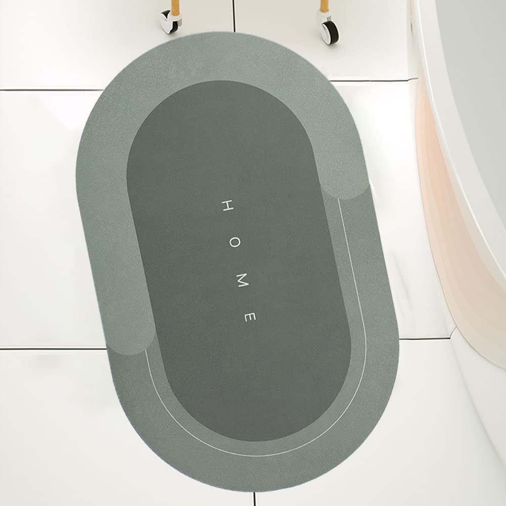 Eurotex Bath Mat Rug Super Absorbent Quick Dry Non Slip Mat (Diatomeous Earth, 40cm x 60cm, Green) My Store