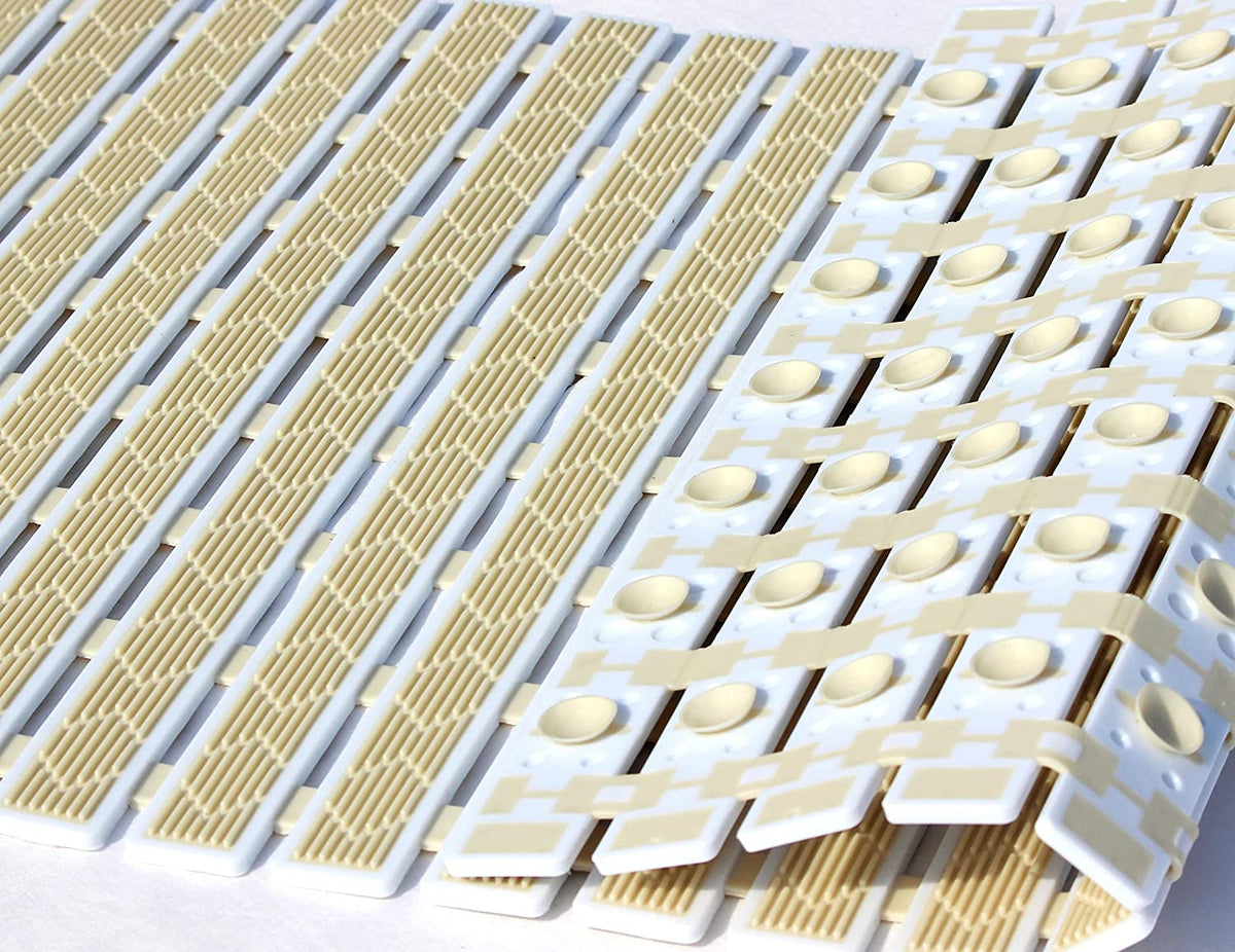 Eurotex Anti Slip Shower Mat, Bathtub Mat with Suction Cups and Drain Holes, Anti Skid Plastic PVC Rubber Bath Mat(40 x 68 cm, Beige)