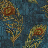 Eurotex Mor Pankh Design, Peacock Feather Wallpaper, (Luxury Vinyl Coated, 57 sq.ft Roll) My Store