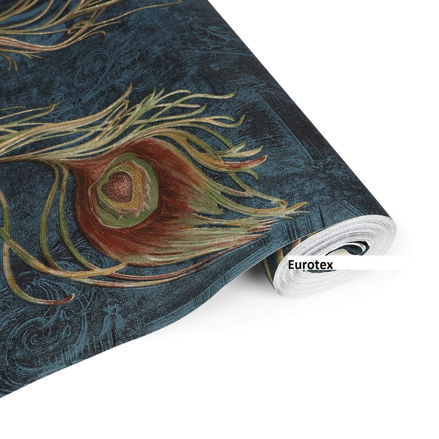 Eurotex Mor Pankh Design, Peacock Feather Wallpaper, (Luxury Vinyl Coated, 57 sq.ft Roll) My Store