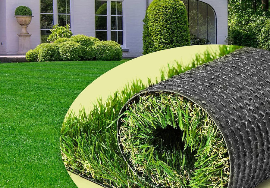Eurotex Artificial Grass Carpet Mat for Covering Balcony Garden, Lawn, Door 40 mm, 6.5X 5 FT, Natural Green
