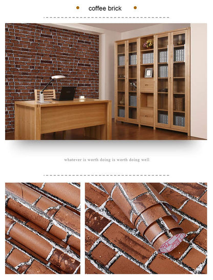 Eurotex Brick Design, Red Peel and Stick Wallpaper, Wallpaper Sticker Roll - (45 cm x 300cm) Eurotex
