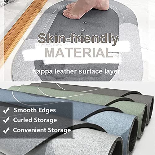 Eurotex Bath Mat Rug Super Absorbent Quick Dry Non Slip Mat (Diatomeous Earth, 40cm x 60cm, Grey) My Store