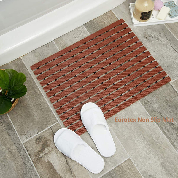 Eurotex Non Slip Shower Mats for Showers, Bathroom, Wet Area, Anti Skid Bathtub Mat (Chocolate, 46cm x 61cm)