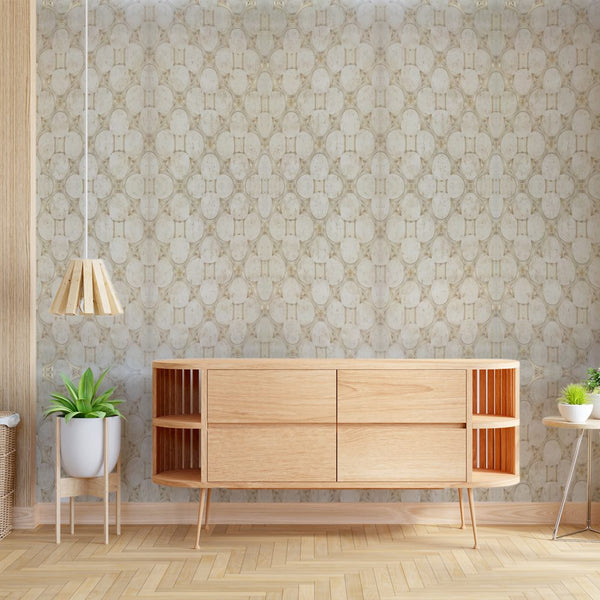 Eurotex Geometric, Golden, Wallpaper design for Living Room (Luxury Vinyl Coated 57 sq.ft Roll)