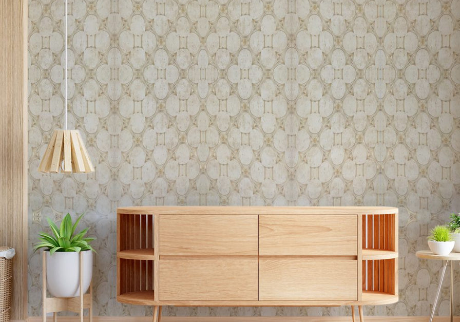 Eurotex Geometric, Golden, Wallpaper design for Living Room (Luxury Vinyl Coated 57 sq.ft Roll)