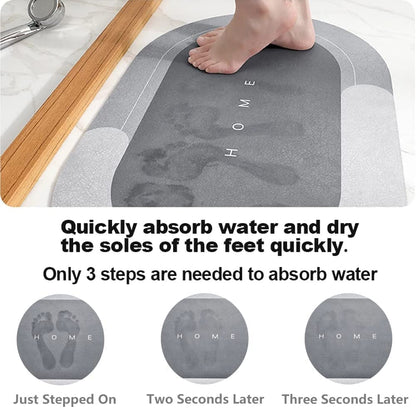 Eurotex Bath Mat Rug Super Absorbent Quick Dry Non Slip Mat (Diatomeous Earth, 40cm x 60cm, Grey) My Store