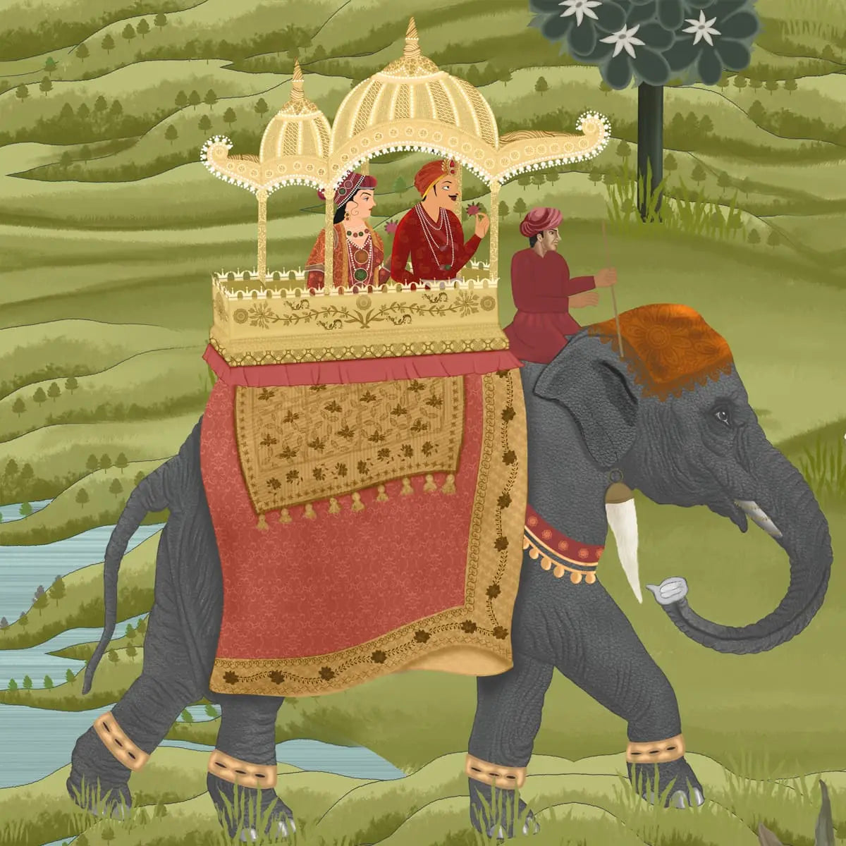 Bharat, Rich Indian Scenic Wallpaper, Customised by Sushma Designer Eurotex