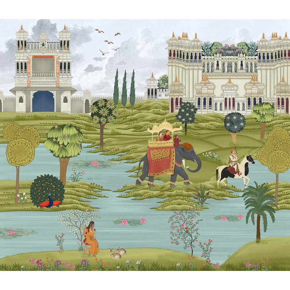 Bharat, Rich Indian Scenic Wallpaper, Customised by Sushma Designer Eurotex