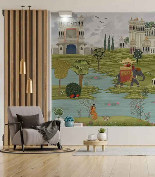 Bharat, Rich Indian Scenic Wallpaper, Customised by Sushma Designer Eurotex